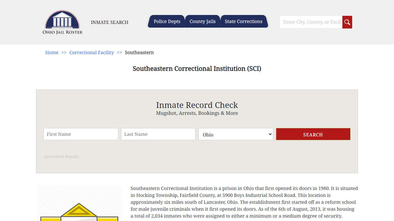Southeastern Correctional Institution (SCI) | Jail Roster Search